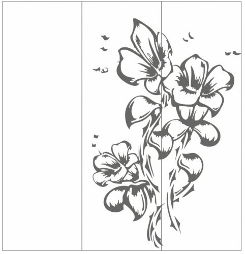 Пескоструйный рисунок Цветы 1102